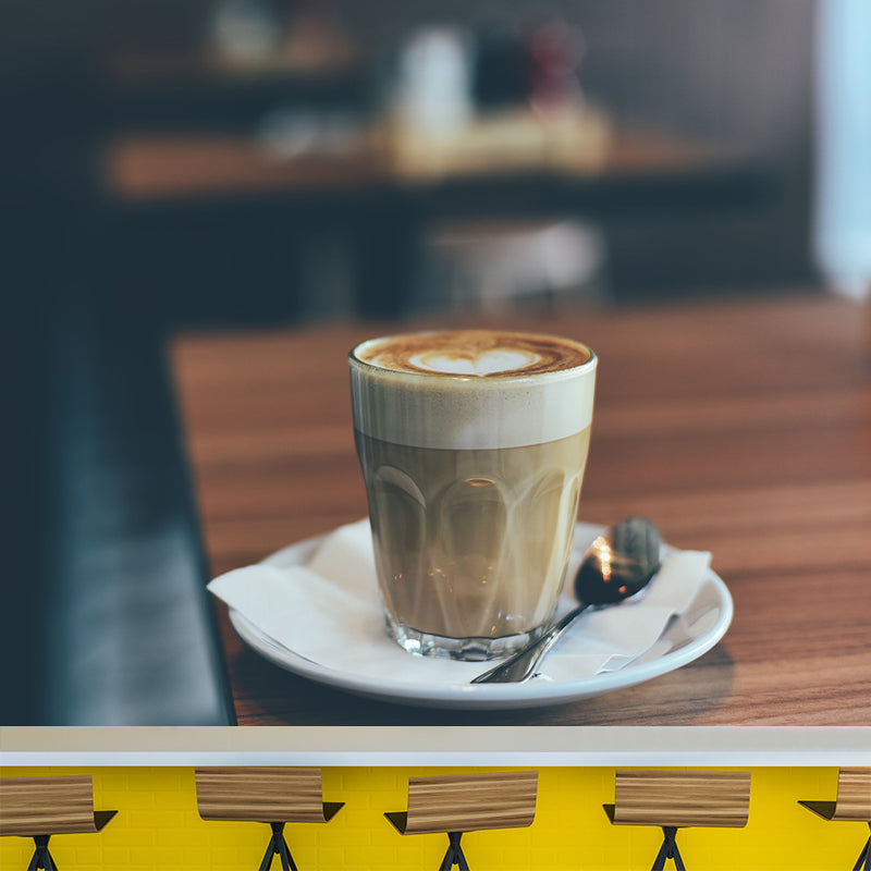 Aromatic Coffee Mural Photography Contemporary Wall Covering for Coffee Shop