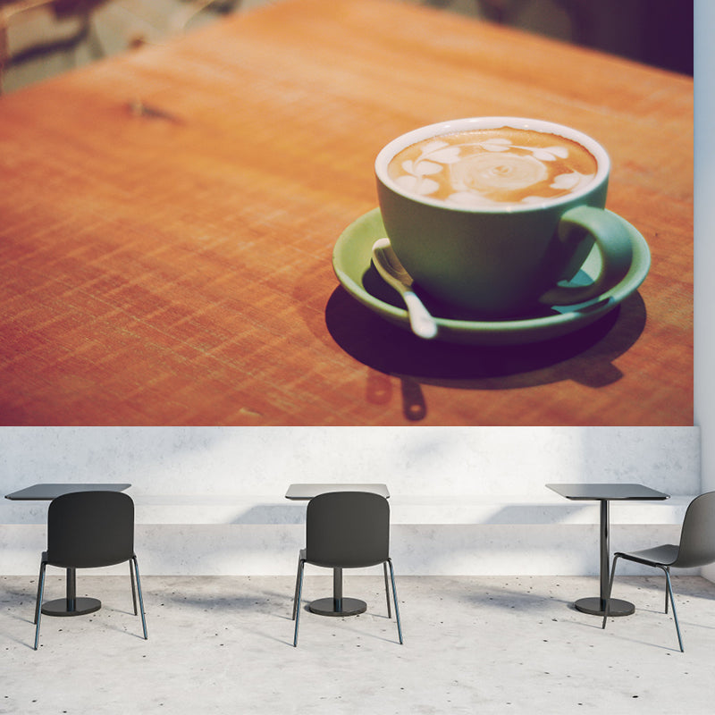 Customized Aromatic Coffee Mural Decal Modern Soft Color for Coffee Shop