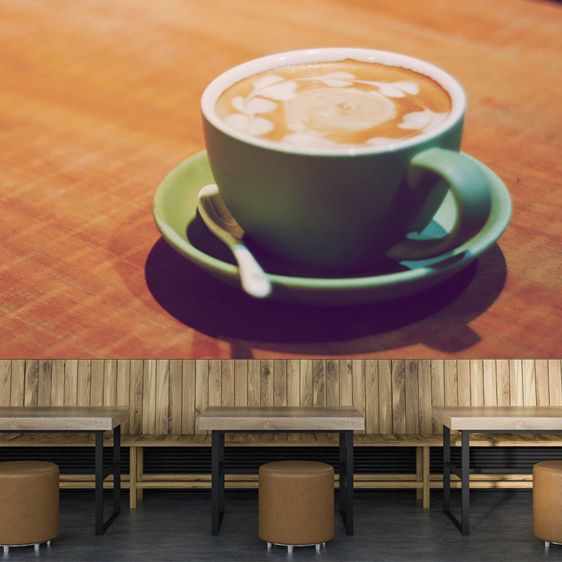 Customized Aromatic Coffee Mural Decal Modern Soft Color for Coffee Shop