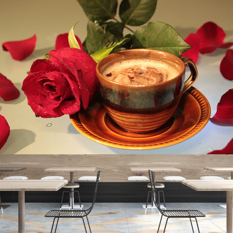 Customized Aromatic Coffee Mural Decal Modern Soft Color for Coffee Shop