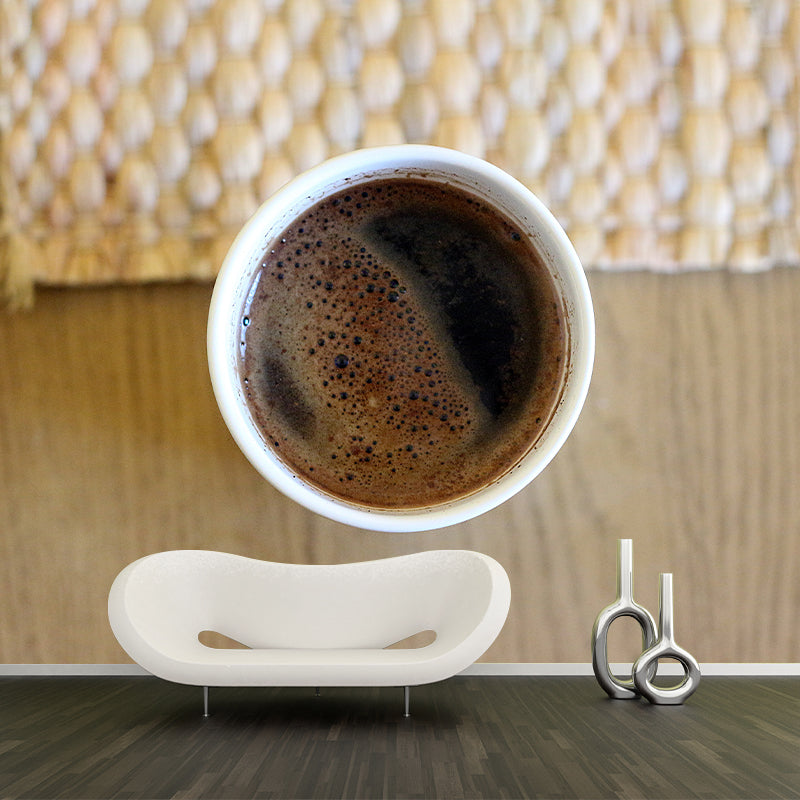 Soft Color Aromatic Coffee Mural Photography Horizontal Wall Covering for Coffee Shop