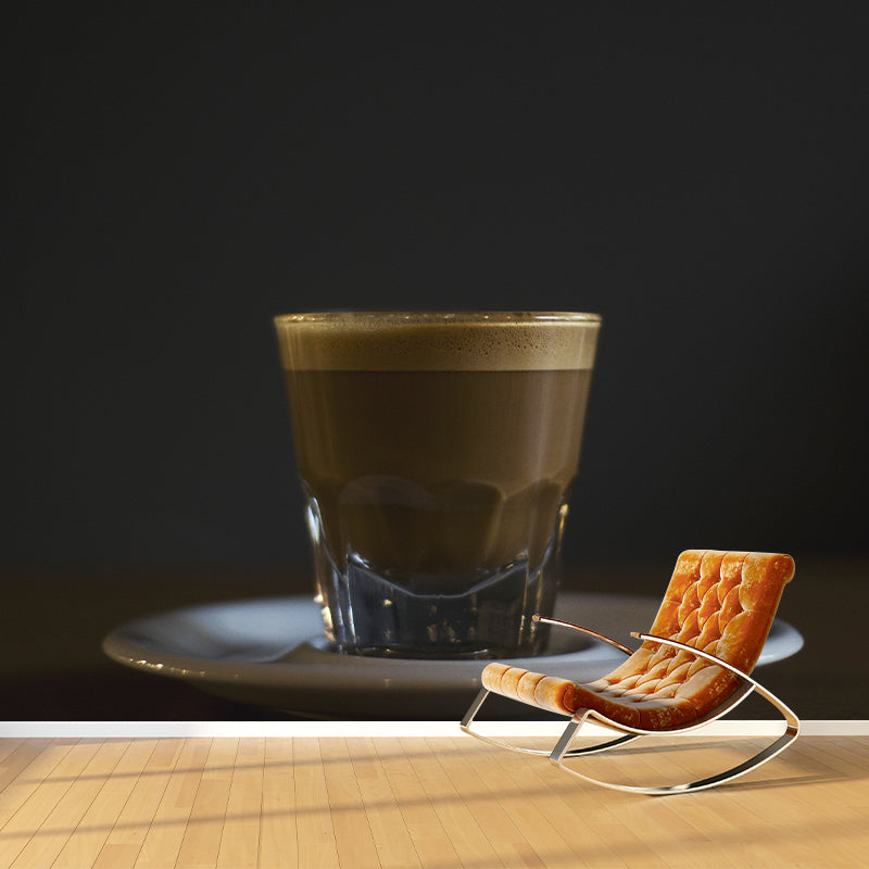 Customized Soft Color Coffee Mural Mildew Resistant Wallpaper for Coffee Shop