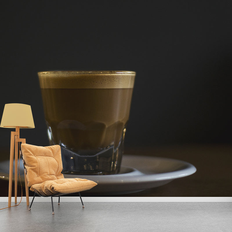 Customized Soft Color Coffee Mural Mildew Resistant Wallpaper for Coffee Shop