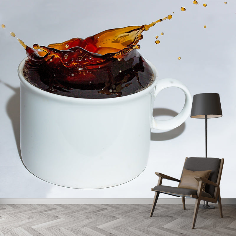 Customized Aromatic Coffee Mural Mildew Resistant Wallpaper for Coffee Shop