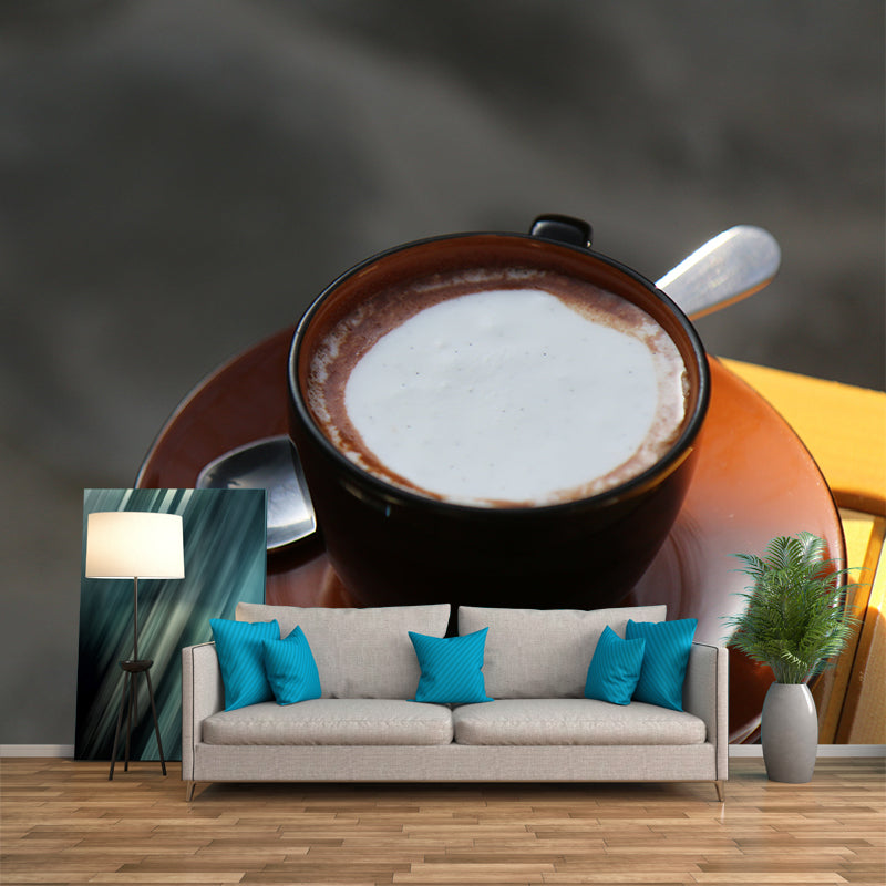 Customized Aromatic Coffee Mural Mildew Resistant Wallpaper for Coffee Shop