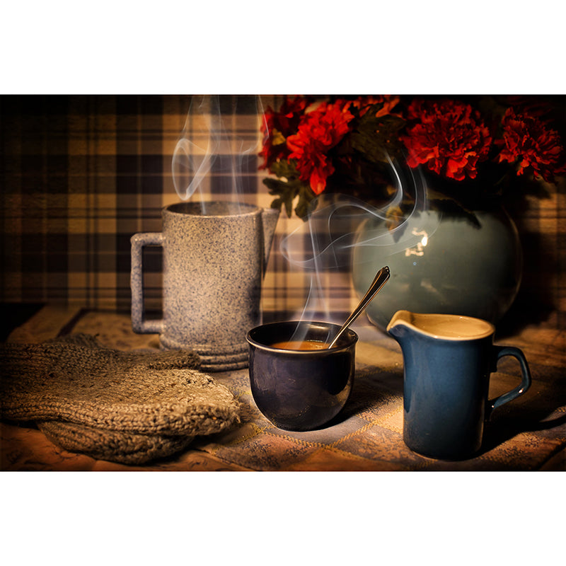 Coffee Mural Wallpaper Contemporary Mildew Resistant Commerce Shop Decoration