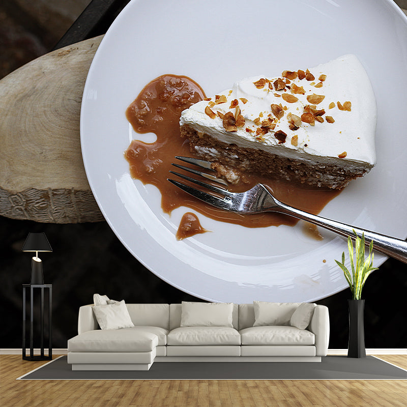 Cake Mural Wallpaper Contemporary Mildew Resistant Commerce Shop Decoration