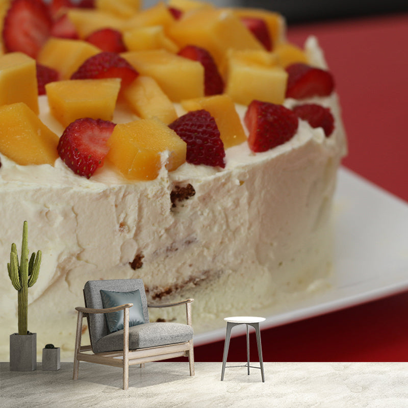 Cake Mural Wallpaper Contemporary Mildew Resistant Commerce Shop Decoration