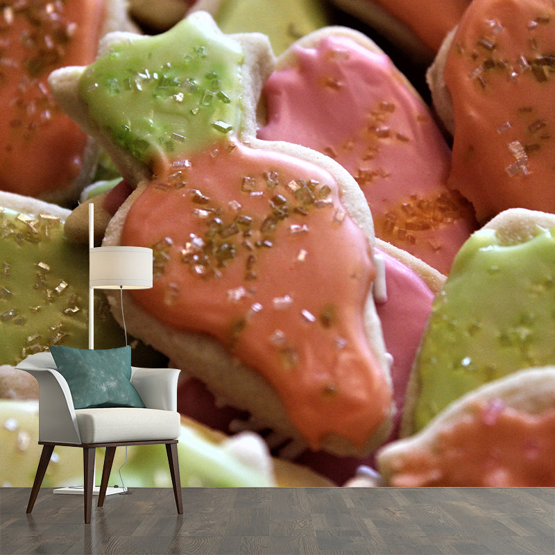 Cookies Mural Wallpaper Contemporary Mildew Resistant Commerce Shop Decoration
