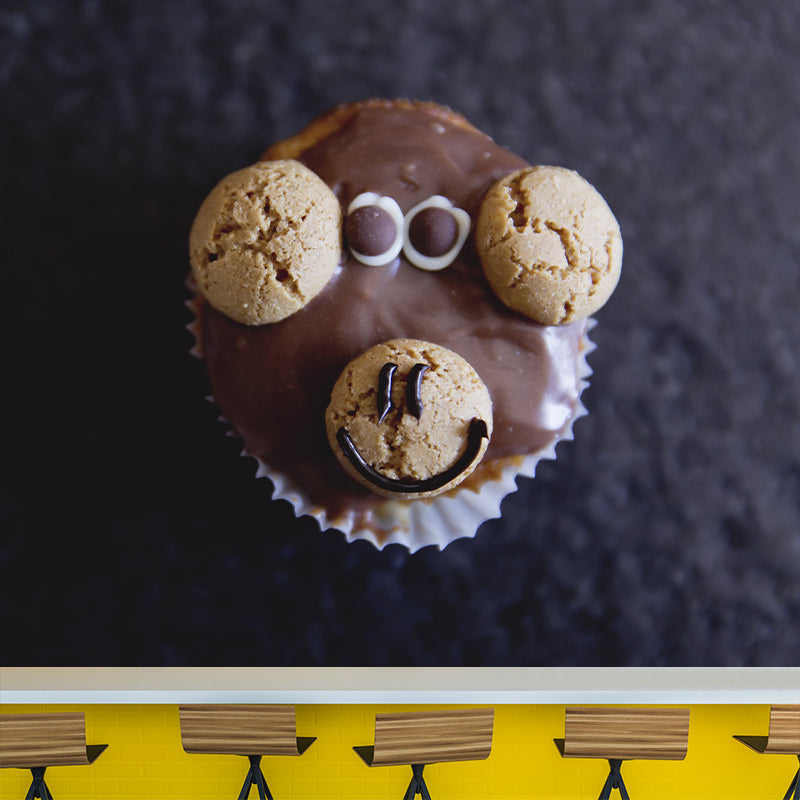 Delicious Muffin Mural Photography Wall Covering for Dessert Shop Baking Shop