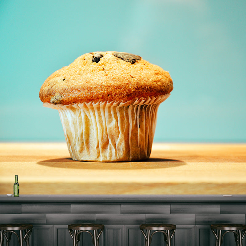 Delicious Muffin Mural Photography Wall Covering for Dessert Shop Baking Shop