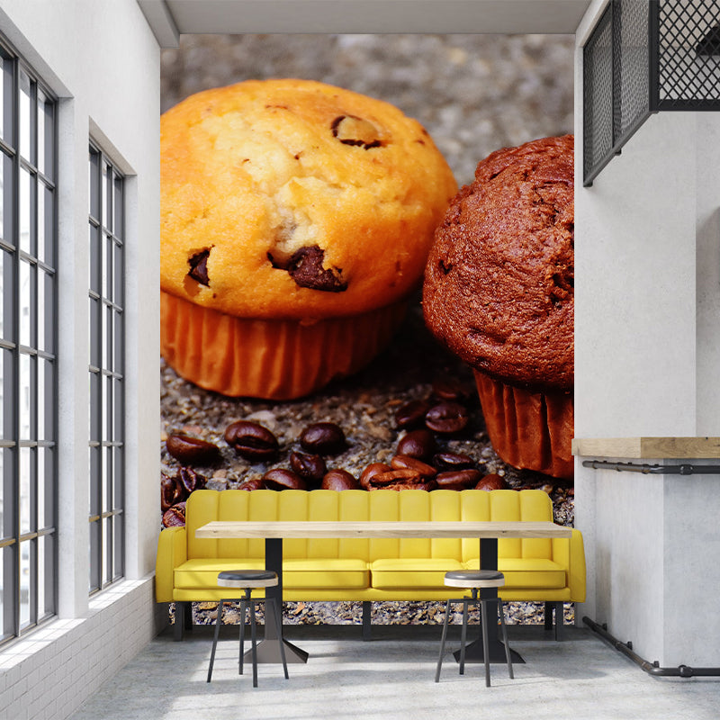 Mini Cake Mural Wallpaper Contemporary Mildew Resistant Commerce Shop Decoration