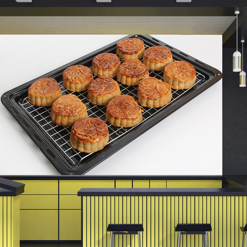 Mooncake Mural Wallpaper Contemporary Mildew Resistant Commerce Shop Decoration