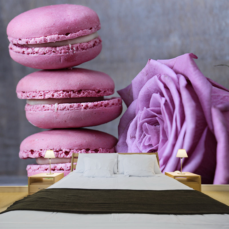 Dessert Wall Mural Decal Moisture Waterproofing Wallpaper Resistant for Bakery