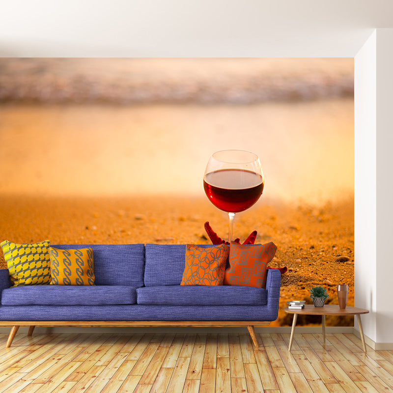 Red Wine Mural Wallpaper Stain Resistant Wall Decor for Bar Pub, Made to Measure