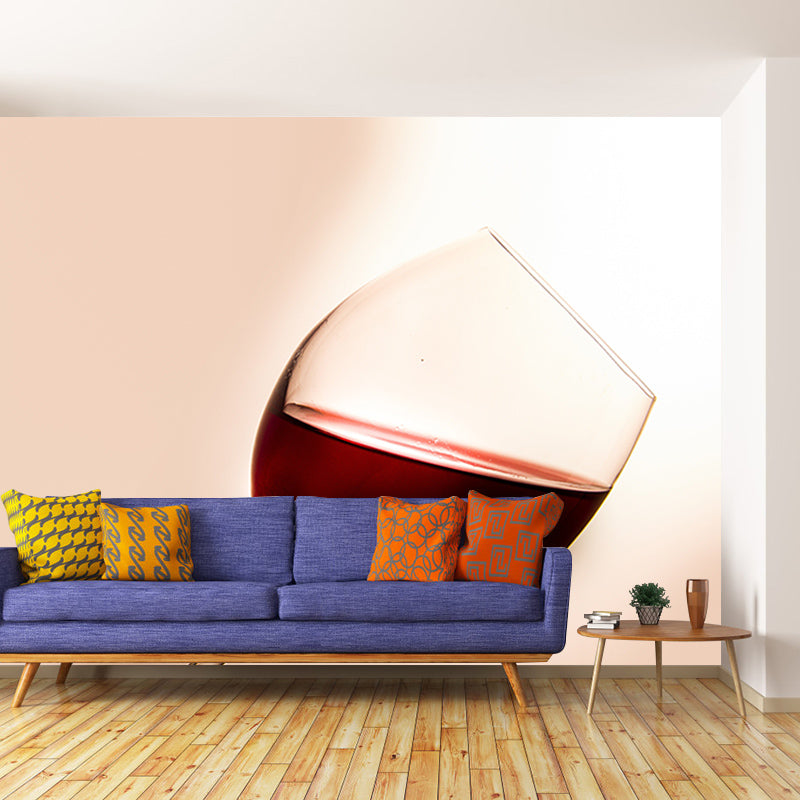 Red Wine Mural Wallpaper Stain Resistant Wall Decor for Bar Pub, Made to Measure