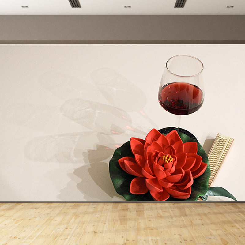 Red Wine Mural Wallpaper Stain Resistant Wall Decor for Bar Pub, Made to Measure