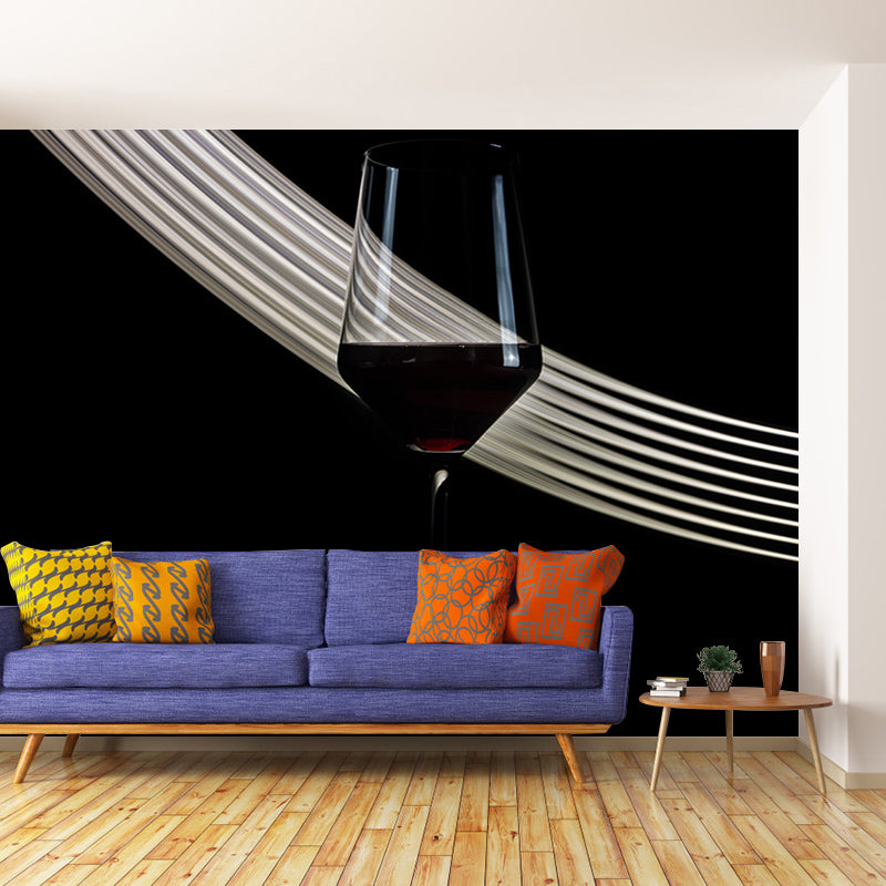 Red Wine Mural Wallpaper Stain Resistant Wall Decor for Bar Pub, Made to Measure