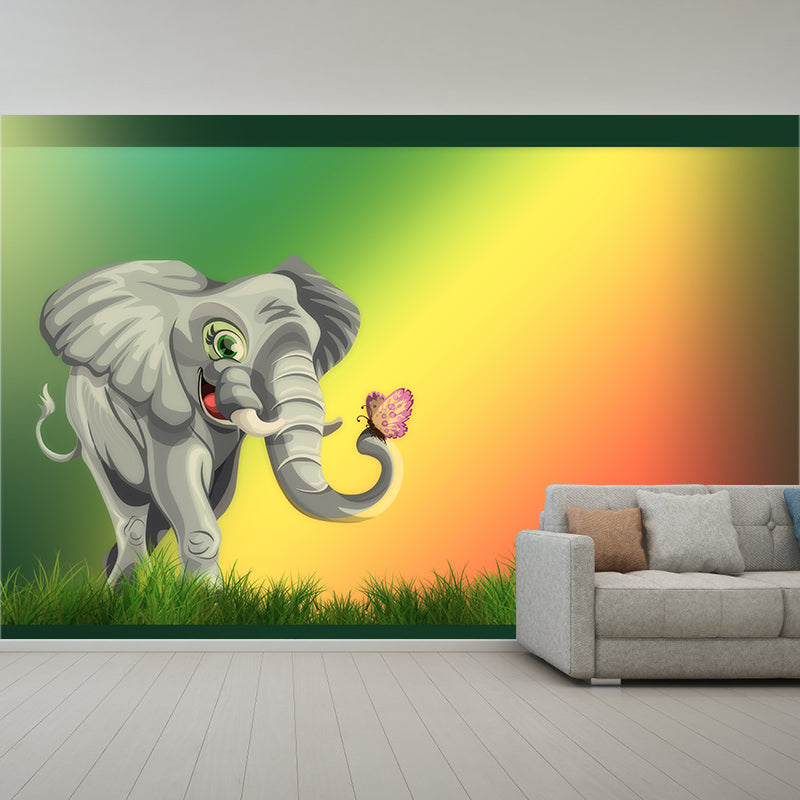 Animal Illustration Wall Covering for Living Room Moisture Resistant, Made to Measure