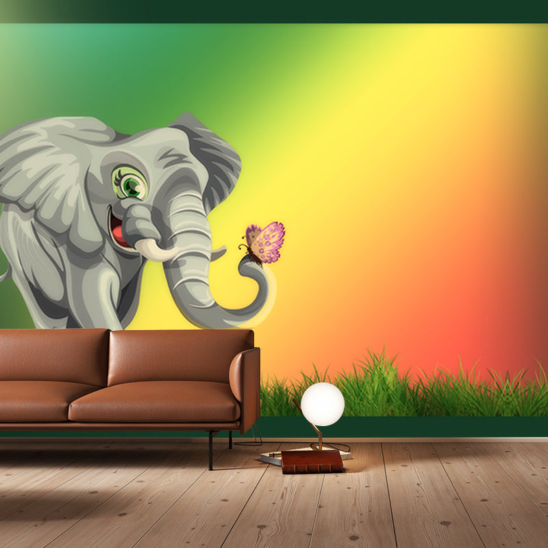 Animal Illustration Wall Covering for Living Room Moisture Resistant, Made to Measure
