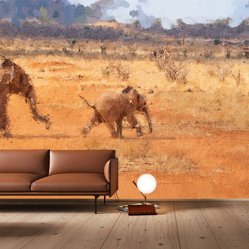 Animal Illustration Wall Covering for Living Room Moisture Resistant, Made to Measure