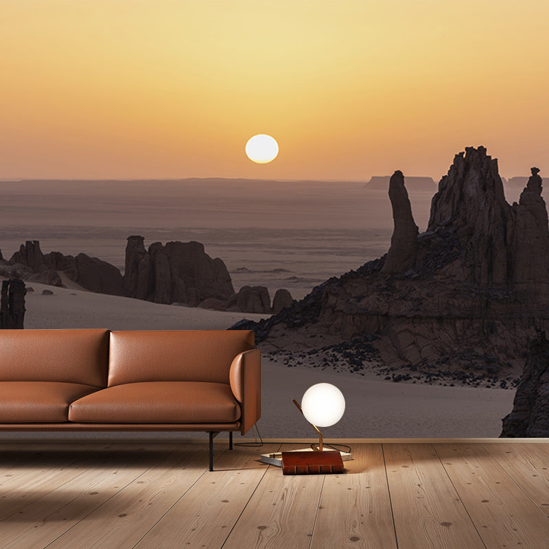 Desert Mural for Sitting Room Moisture Resistant Wall Decor, Contemporary Wall Covering for