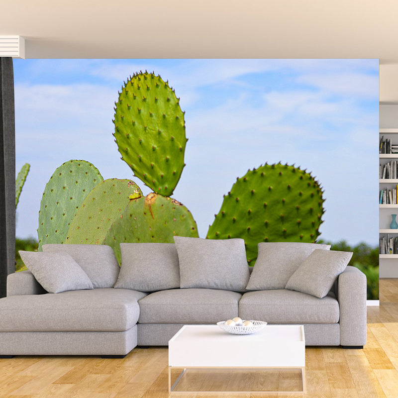 House Interior Wall Mural Tropical Prickly Pear for Sitting Room, Water Resistant