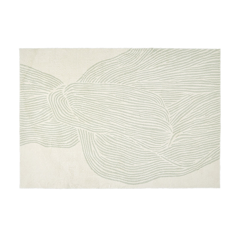 Beige Modern Rug Polyester Stripe Area Rug Non-Slip Backing Rug for Living Room