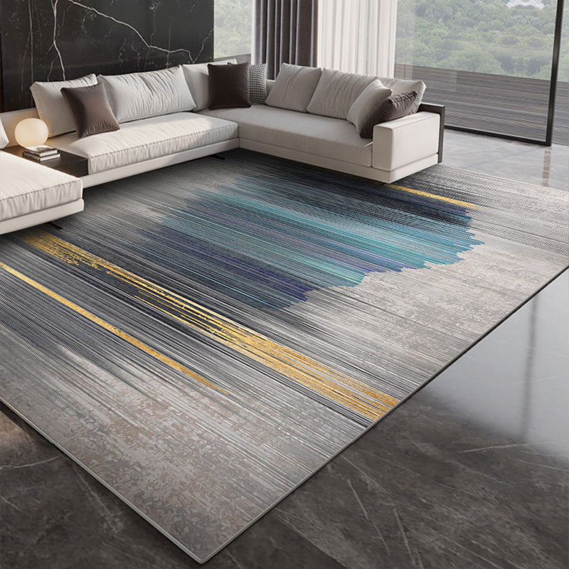 Gold Modern Carpet Polyester Graphic Carpet Non-Slip Backing Carpet for Living Room