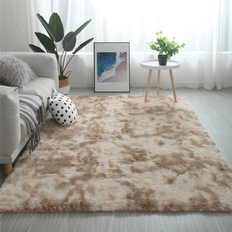 Pink Casual Carpet Polyester Tie-Dye  arpet Non-Slip Backing Carpet for Living Room