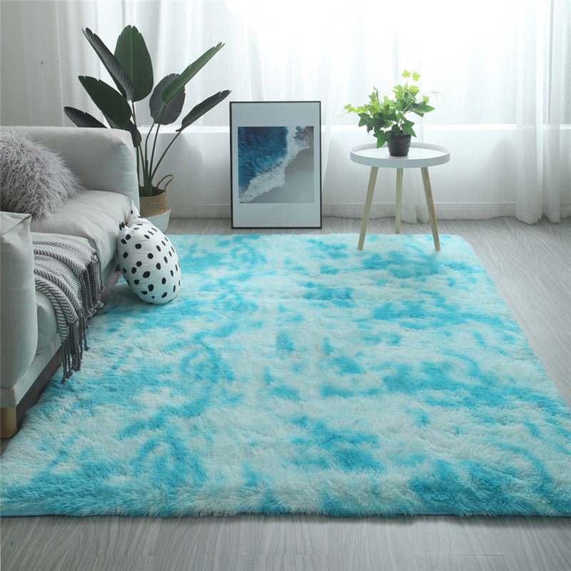 Pink Casual Carpet Polyester Tie-Dye  arpet Non-Slip Backing Carpet for Living Room