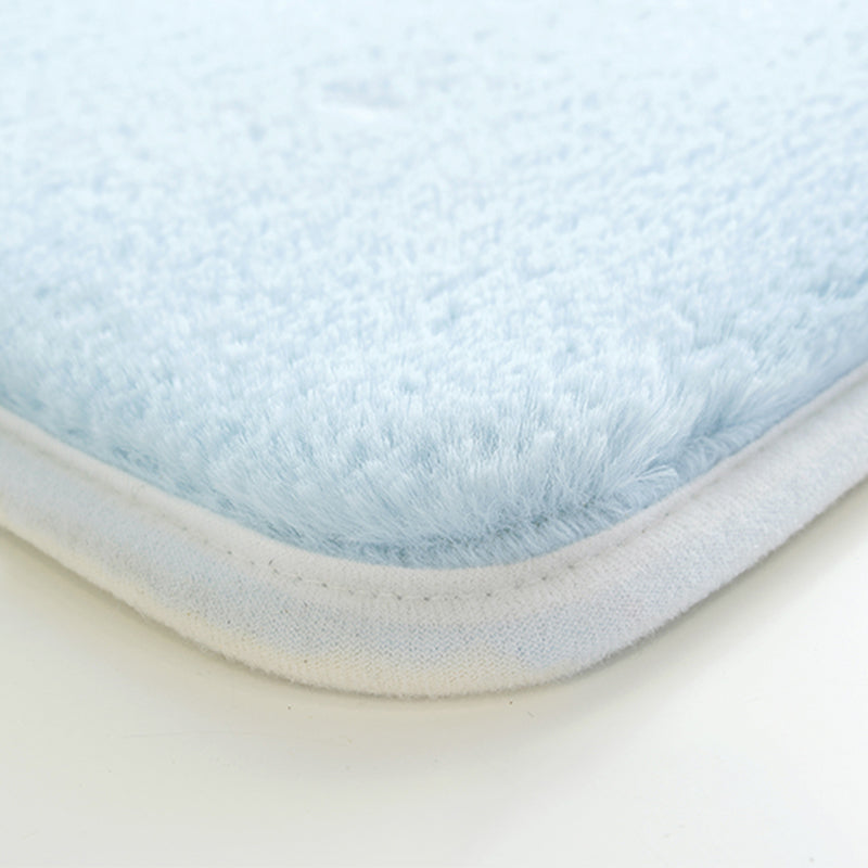 Blue Area Carpet Pure Color Polyester Area Rug Stain Resistant Washable Rug for Bedroom