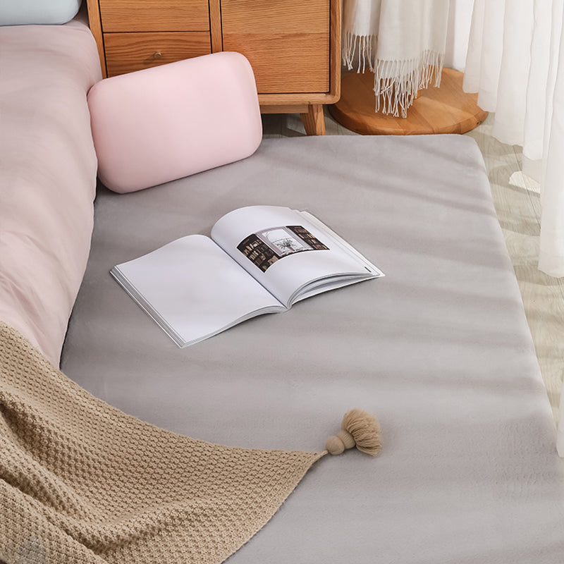 Blue Area Carpet Pure Color Polyester Area Rug Stain Resistant Washable Rug for Bedroom
