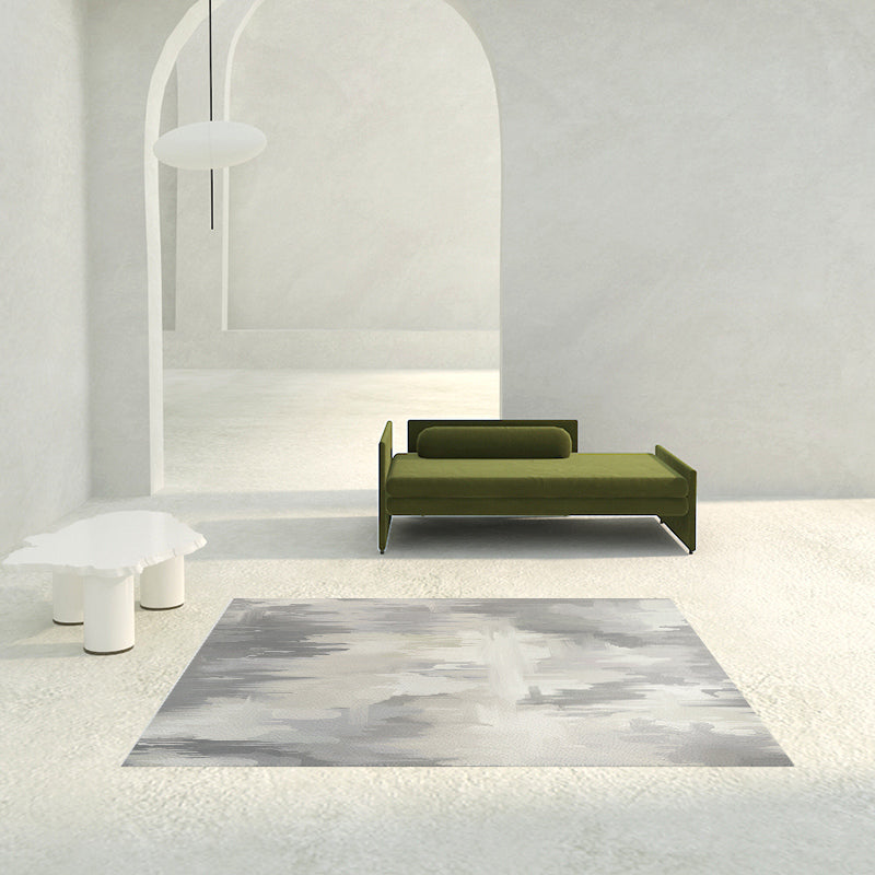 Modern Watercolor PVC Carpet Area Rug Washable Living Room Carpet with Non-SlipBacking