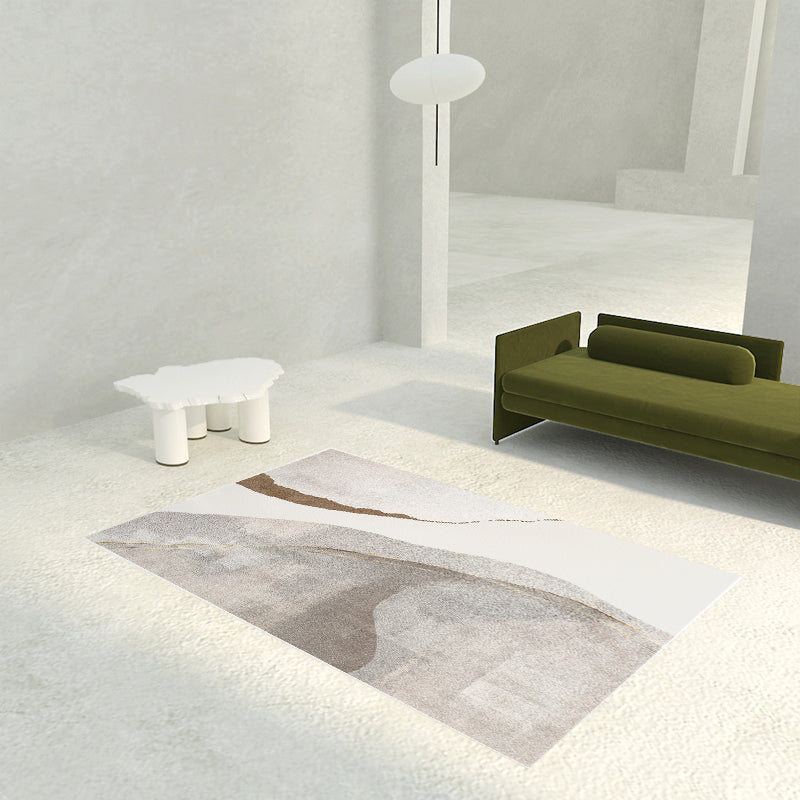 Modern Watercolor PVC Carpet Area Rug Washable Living Room Carpet with Non-SlipBacking