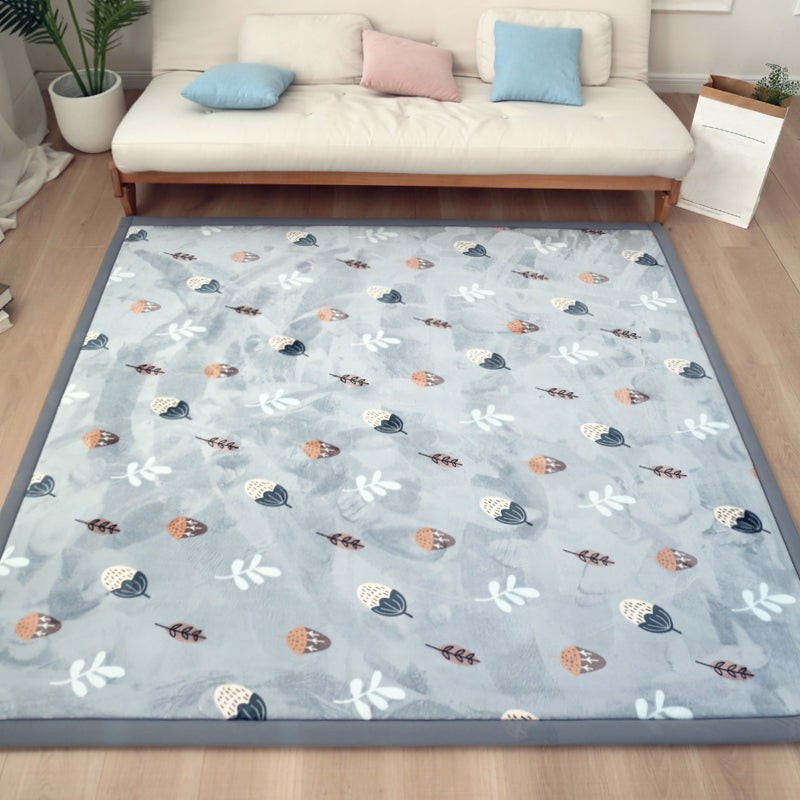 Rapier de salon bleu motif graphique Polyester Area Tapis Tache-teinture Résistant Washable Tapis