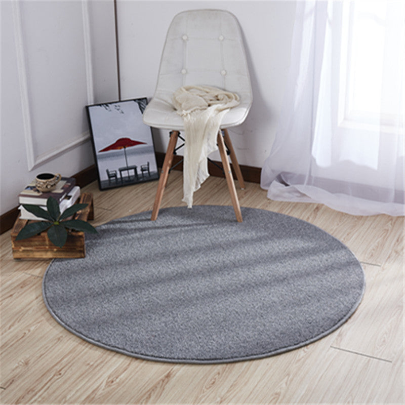 Round Plain Shag Rug Classical Indoor Carpet Non-Slip Backing Carpet for Home Decoration