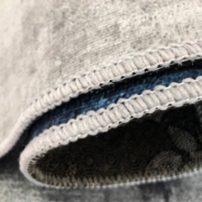 Navy Modern Area Carpet Geometric Pattern Polyester Area Rug Non-Slip Backing Rug for Living Room