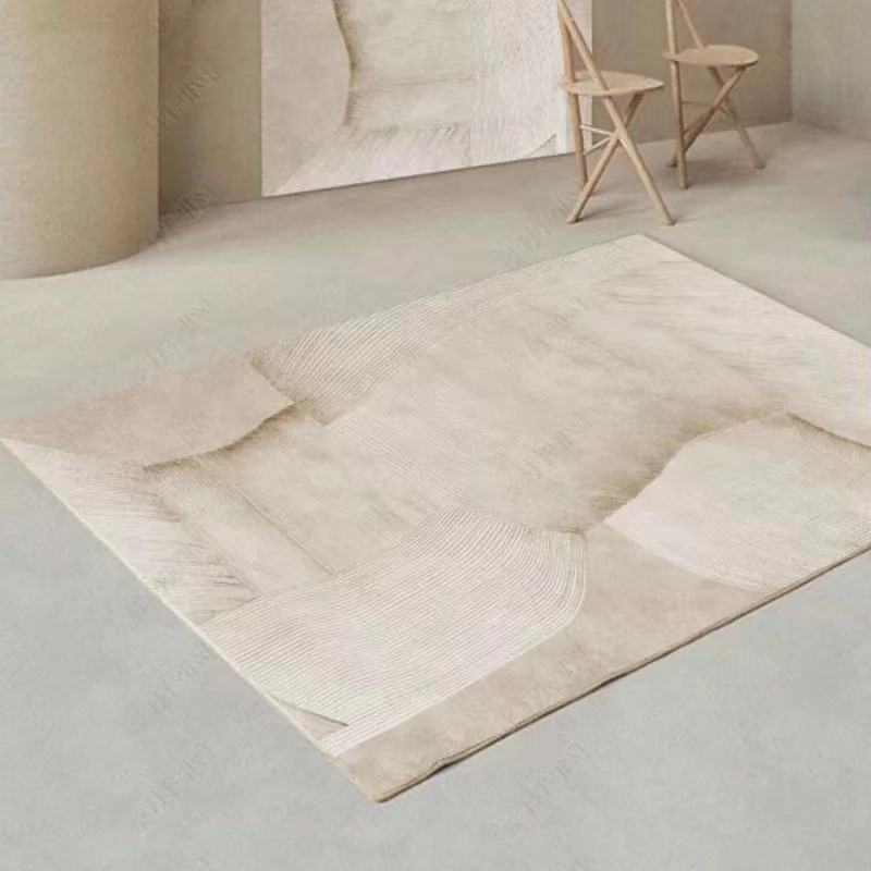 Contemporary Khaki Tone Indoor Rug Washable Carpet Polyester Area Rug for Living Room