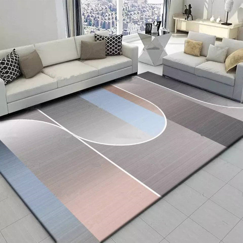 Yellow Geometric Print Area Rug Modern Polyester Area Carpet Non-Slip Backing Rug for Living Room