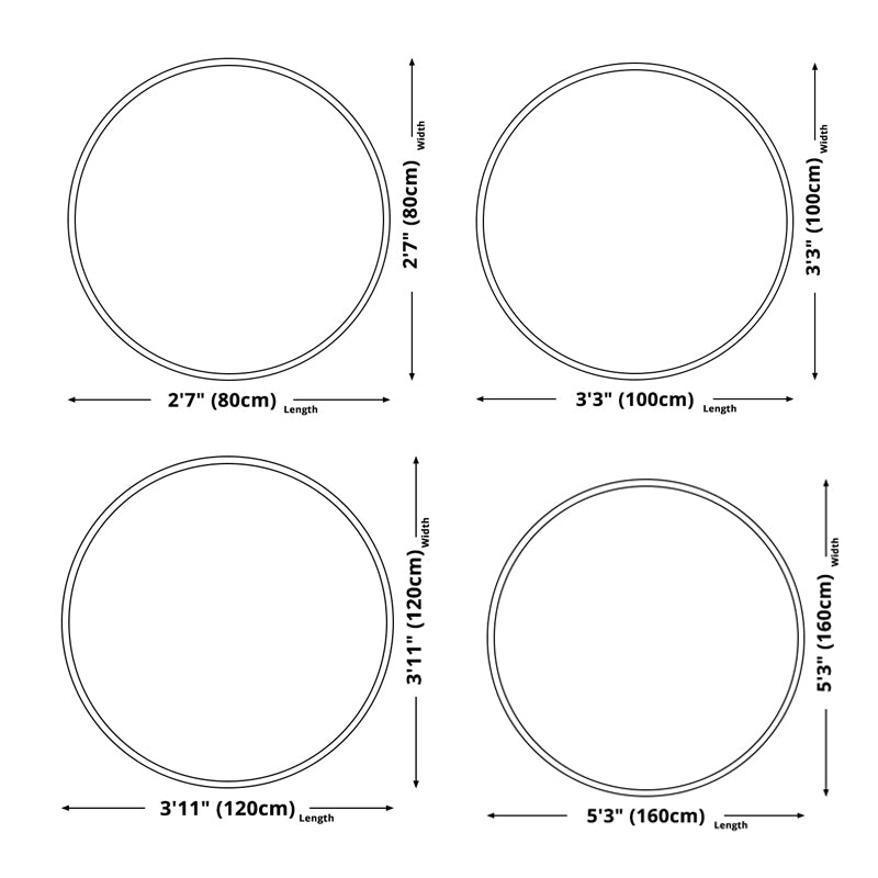 Simplicity Line Design Rug Leisure Round Area Rug Polyester Anti-Slip Carpet for Home Decor