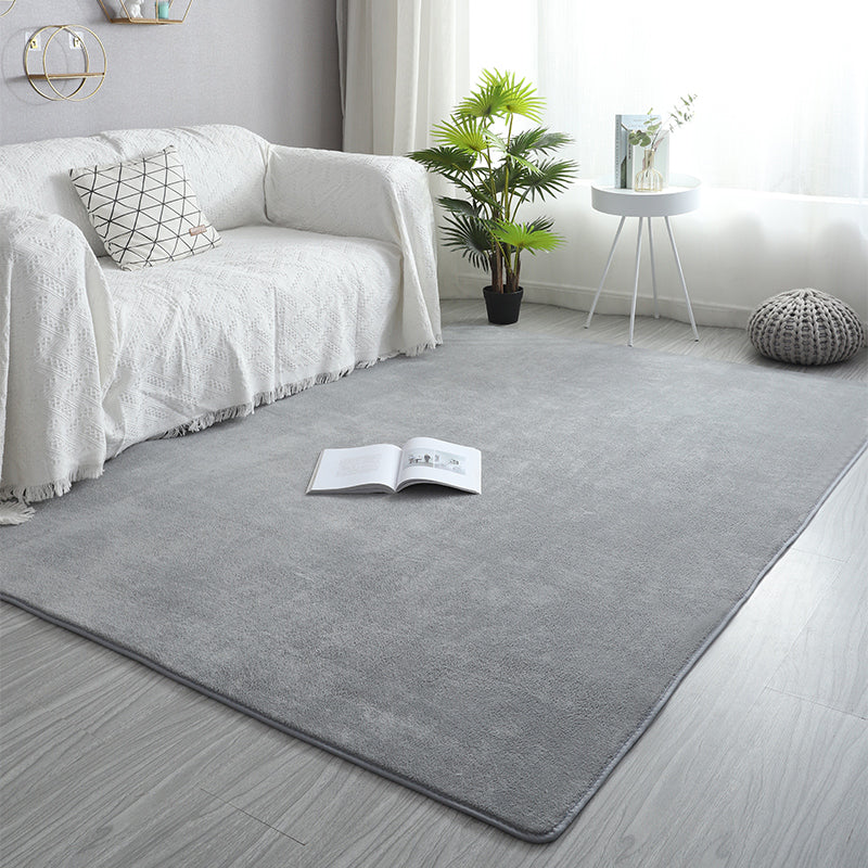 Simplicity Solid Shag Carpet Polyester Area Rug Non-Slip Backing Indoor Carpet for Living Room