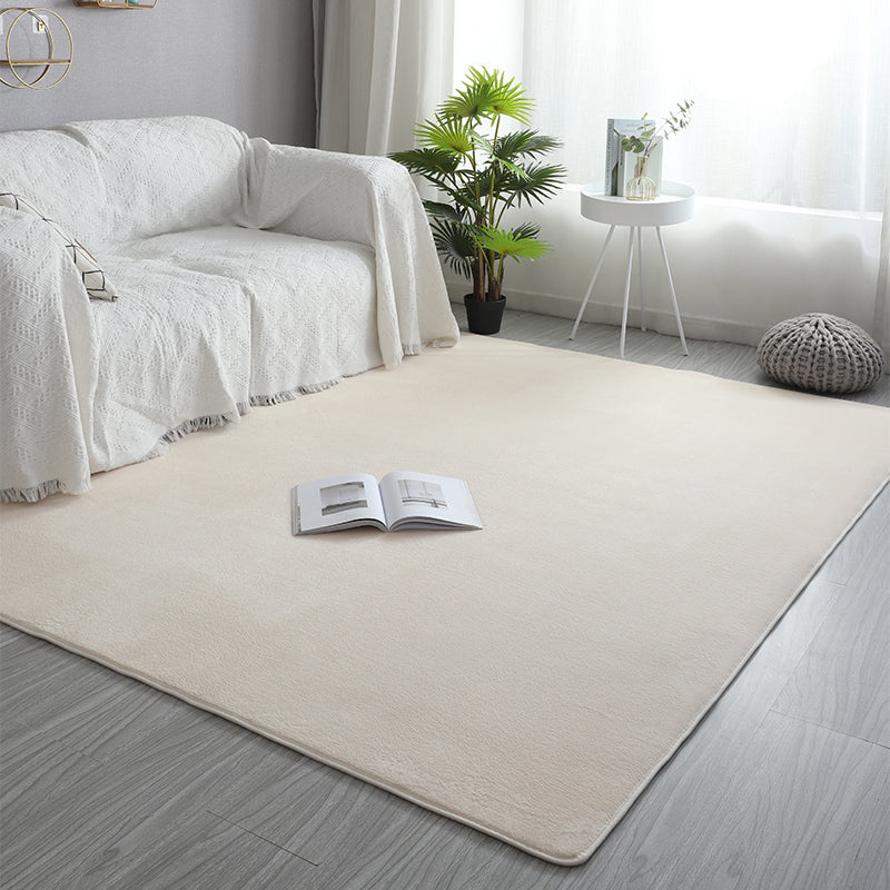 Simplicity Solid Shag Carpet Polyester Area Rug Non-Slip Backing Indoor Carpet for Living Room