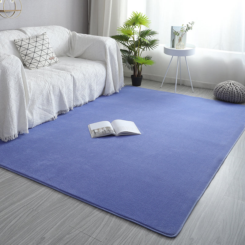 Simplicity Solid Shag Carpet Polyester Area Rug Non-Slip Backing Indoor Carpet for Living Room