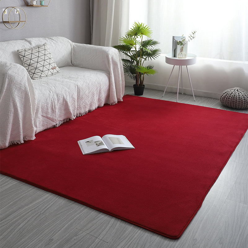 Simplicity Solid Shag Carpet Polyester Area Rug Non-Slip Backing Indoor Carpet for Living Room
