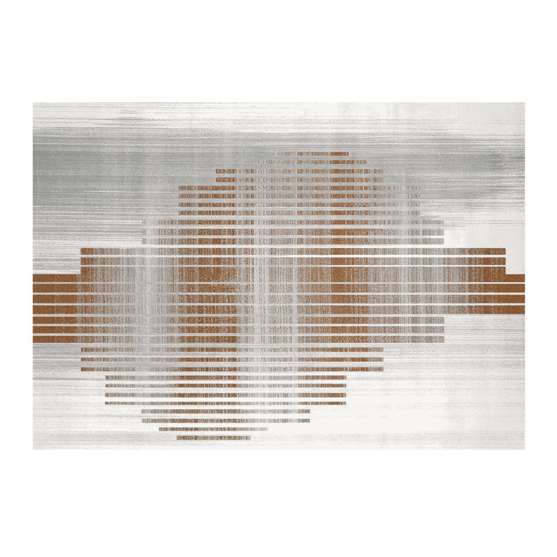 Brown Modern Area Rug Geometric Pattern Polyester Area Carpet Stain Resistant Rug for Living Room