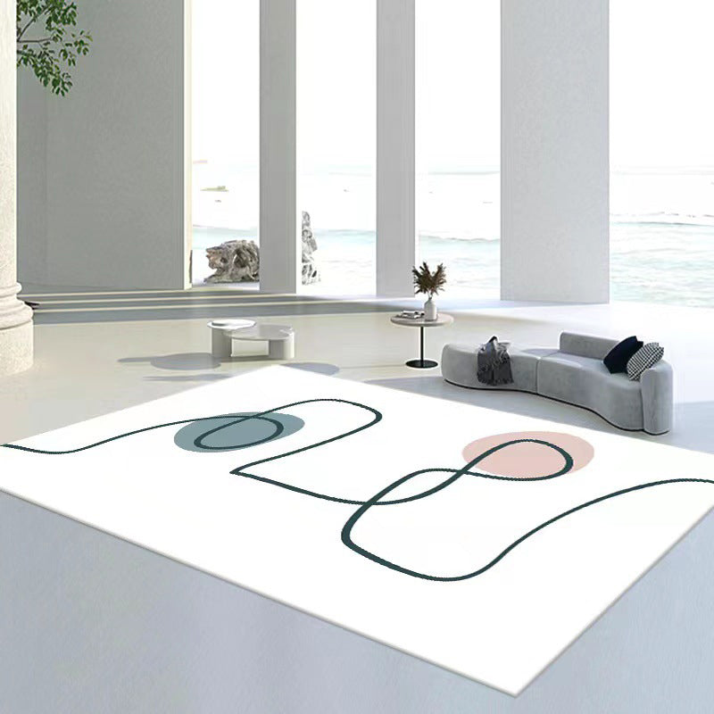 Contemporary Polyester Carpet Washable Indoor Rug Stain Resistant Area Carpet for Living Room