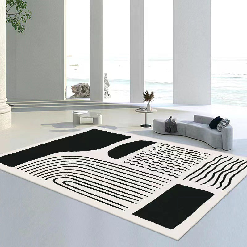 Contemporary Polyester Carpet Washable Indoor Rug Stain Resistant Area Carpet for Living Room