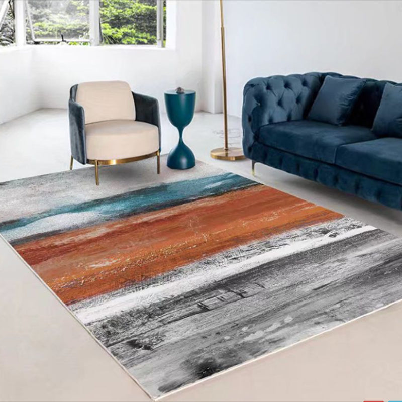 Brown Modern Rug Polyester Graphic Indoor Rug Washable Rug for Home Decor