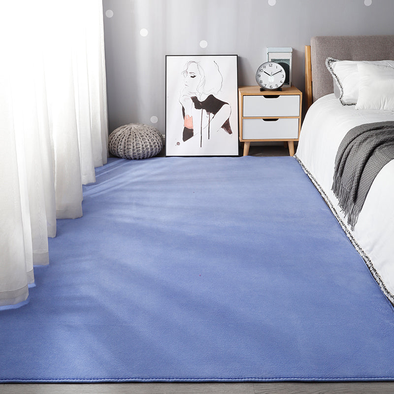 Tapis contemporain solide à shag en polyester